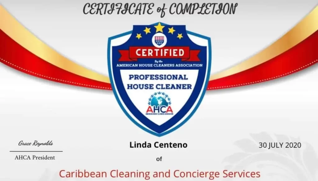 house cleaner cert